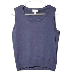St. John Sport Womens Navy Sweater Vest Small‎ Wool Blend Old Money Academia